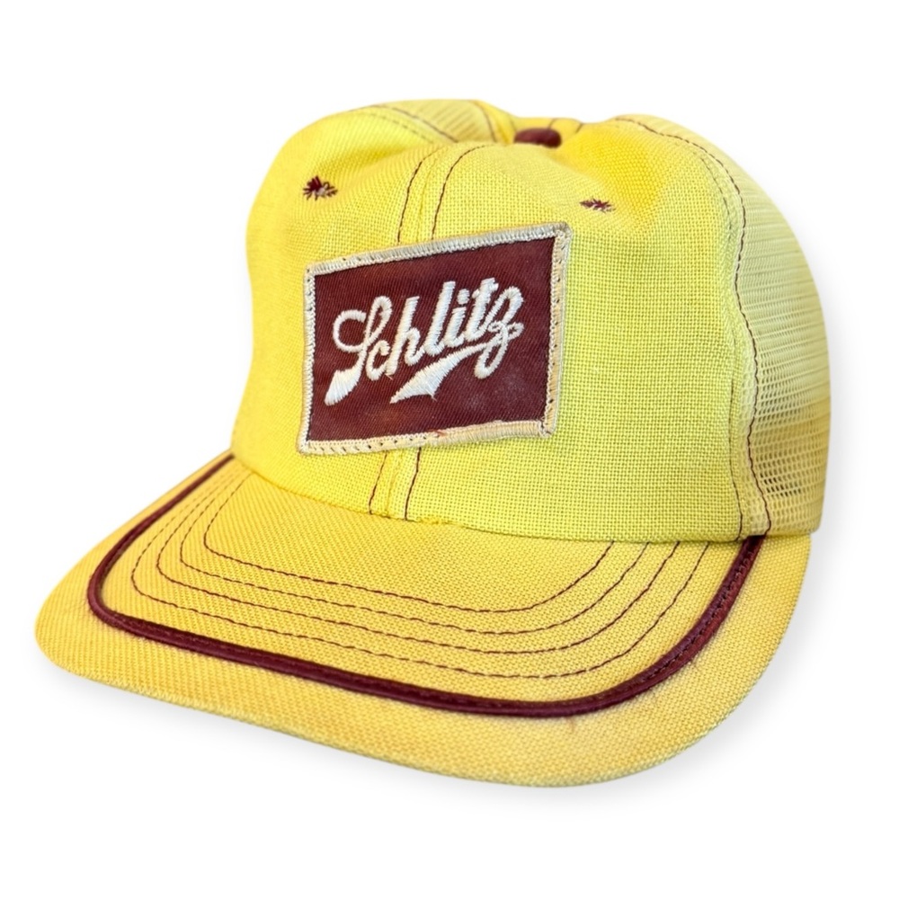 Vintage 70s Yellow Schlitz Snapback Hat